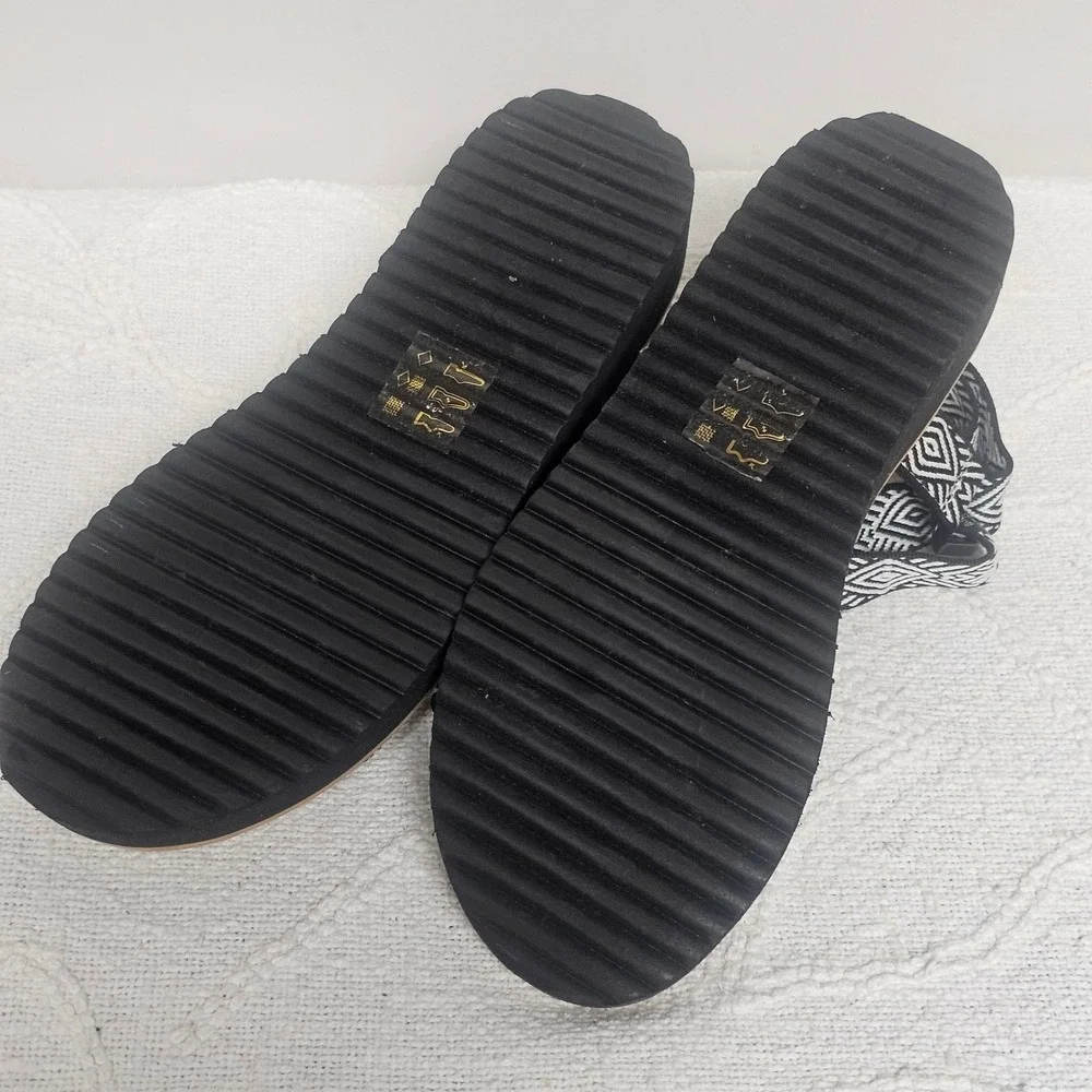 Madewell The Resourced Maggie Sandal Aztec Print Straps Black White Size 6.5